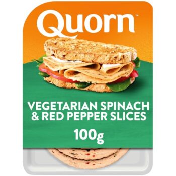 Quorn Vegetarian Spinach & Red Pepper Slices (100g)