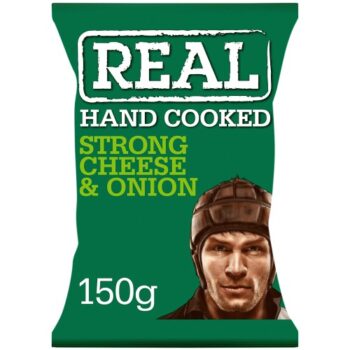 Real Handcooked Strong Cheese & Onion Potato Crisps (150g)