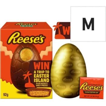 Reese's Milk Chocolate Hollow Egg Snack Size with 1 Reese's Peanut Butter Cup (92g)