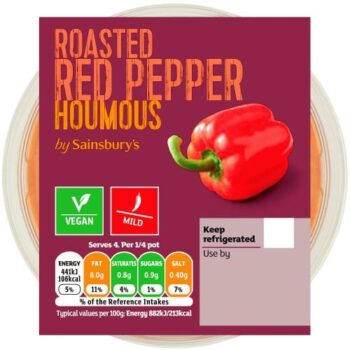 Roasted Red Pepper Houmous (200g)