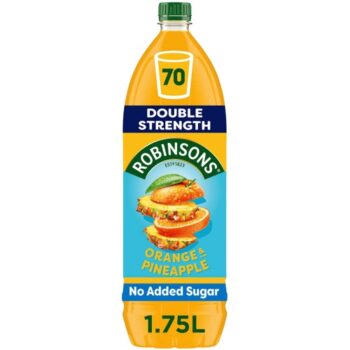 Robinsons Double Strength Orange & Pineapple No Added Sugar Fruit Squash 1.75 L Concentrate (1.75 Litre)