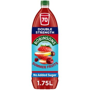 Robinsons Double Strength Summer Fruits Squash No Added Sugar (1.75 Litre)