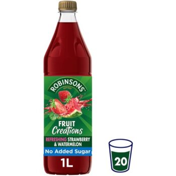 Robinsons Fruit Creations Refreshing Strawberry & Watermelon Squash with Twice the Fruit (1 Litre)