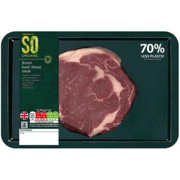 Sainsbury's 30 Days Matured British Beef Ribeye Steak So Organic (225g)