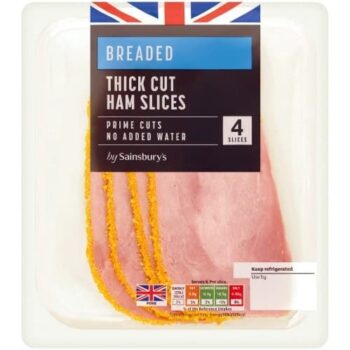 Sainsbury's 4 Breaded Thick Cut Ham Slices (120g)