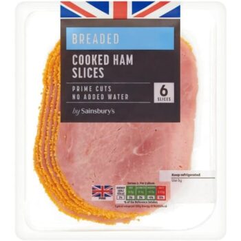 Sainsbury's 6 Breaded Cooked Ham Slices (120g)