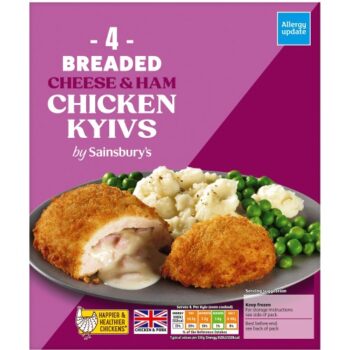 Sainsbury's Breaded Cheese & Ham Chicken Kyivs (4 x 490g)