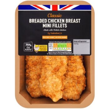 Sainsbury's Breaded Fresh British Chicken Mini Fillets (305g)