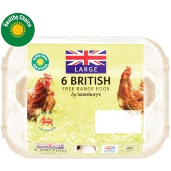 Sainsbury's British Free Range Eggs Large (6)