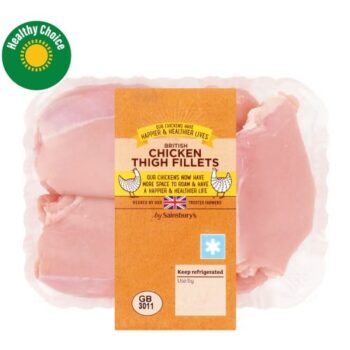 Sainsbury's British Fresh Chicken Thigh Fillets Skinless & Boneless (320g)