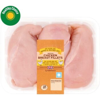 Sainsbury's British Fresh Skinless & Boneless Chicken Breast Fillets (640g)