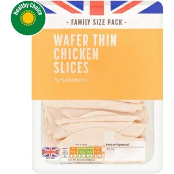 Sainsbury's British Wafer Thin Cooked Chicken Slices (400g)