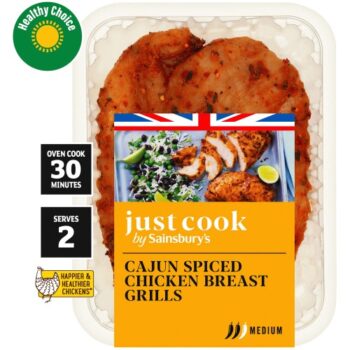 Sainsbury's Cajun Spiced British Fresh Chicken Breast Grills (2 x 330g)