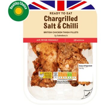 Sainsbury's Chargrilled Salt Chilli British Chicken Thigh Fillets (Ready to Eat) (150g)