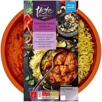 Sainsbury's Chicken Tikka Masala with Pilau Rice Taste the Difference Ready Meal for 1 (400g)