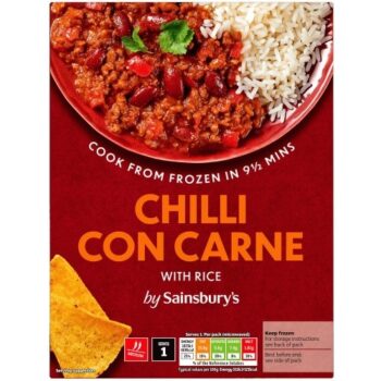Sainsbury's Chilli Con Carne & White Rice Ready Meal For 1 (400g)