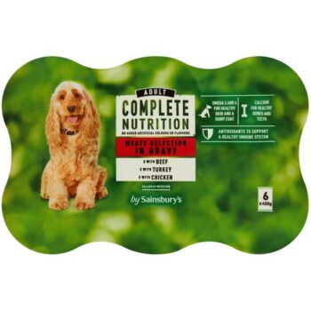 Sainsbury's Complete Nutrition Adult Dog Food Meat Selection in Gravy (6 x 400g)