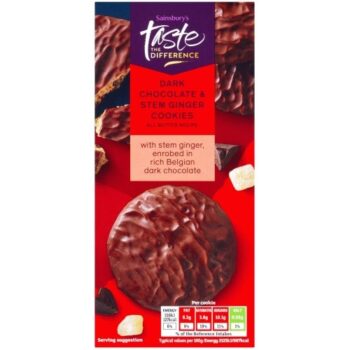 Sainsbury's Dark Chocolate & Ginger Cookies Taste the Difference (200g)
