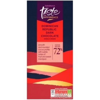 Sainsbury's Dominican Republic 72% Dark Chocolate Taste the Difference (100g)