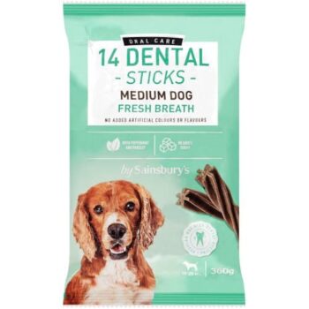 Sainsbury's Fresh Breath Dental Sticks for Medium Dogs (14 x 360g)