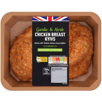 Sainsbury's Fresh British Chicken Breast Fillet garlic Kyiv (2 x 390g)