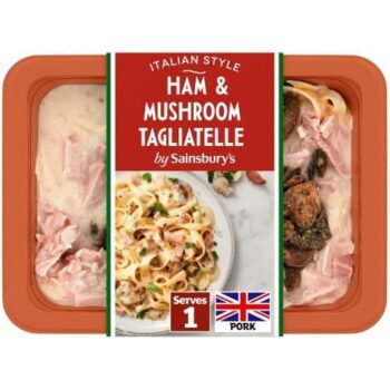 Sainsbury's Ham & Mushroom Tagliatelle Ready Meal For 1 (400g)
