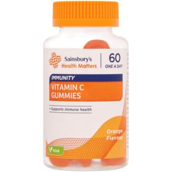 Sainsbury's Health Matters Orange Flavour Immunity Vitamin C Gummies One a Day (60)