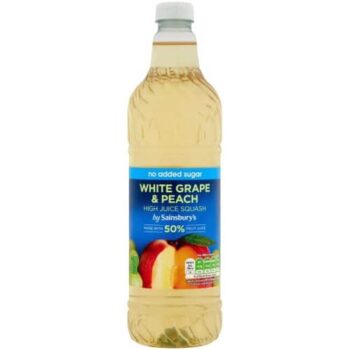 Sainsbury's High Juice Squash White Grape & Peach No added Sugar (1 Litre)