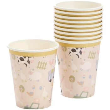 Sainsbury's Home Farmyard Animals Paper Cups (10 x 250ml)