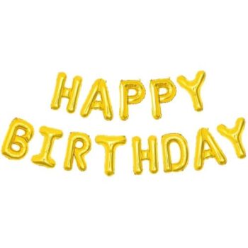 Sainsbury's Home Gold Happy Birthday Air Filled Foil 15" Balloon