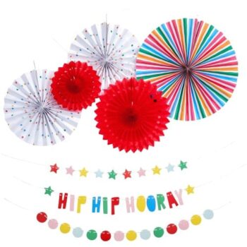Sainsbury's Home Rainbow Honeycomb & Fans Decorations Pack