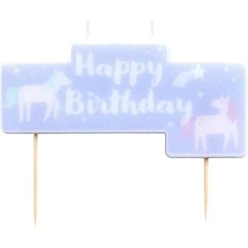 Sainsbury's Home Unicorn Happy Birthday Block Candle