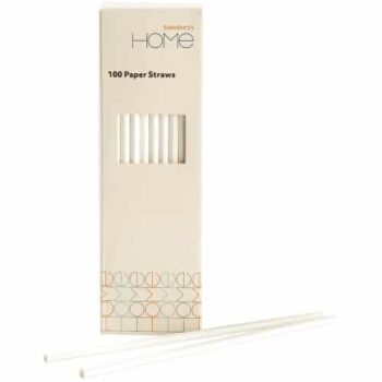 Sainsbury's Home White Paper Straws (100)
