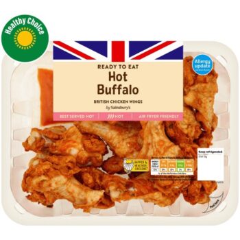 Sainsbury's Hot Buffalo Cooked British Chicken Wings (525g)