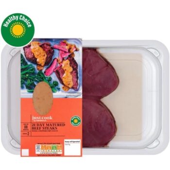 Sainsbury's Just Cook Beef Steaks with Peppercorn (370g)