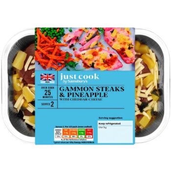 Sainsbury's Just Cook British Gammon Steaks Cheese & Pineapple (2 x 345g)