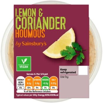 Sainsbury's Lemon & Coriander Houmous (200g)