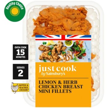 Sainsbury's Lemon & Herb British Chicken Breast Mini Fillets (320g)