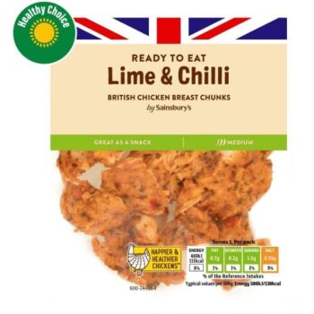 Sainsbury's Lime & Chilli Chicken Breast Chunks (80g)