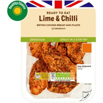 Sainsbury's Lime & Chilli Cooked British Chicken Mini Fillets (ready to eat) (170g)