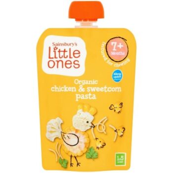 Sainsbury's Little Ones Organic Chicken & Sweetcorn Pasta 7+ Months (130g)