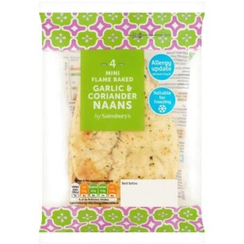 Sainsbury's Mini Garlic & Coriander Naans (4)