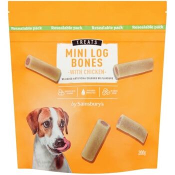Sainsbury's Mini Log Bone Dog Treats with Chicken (200g)