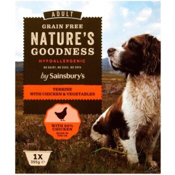 Sainsbury's Nature's Goodness Hypoallergenic Recipe Adult Dog Food Terrine with Fresh Chicken & Vegetables (395g)