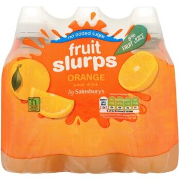 Sainsbury's No Added Sugar Fruit Slurps Orange Juice Drink (6 x 250ml)