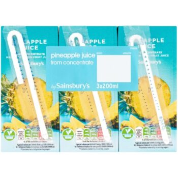 Sainsbury's Pure Pineapple Juice (3 x 200ml)