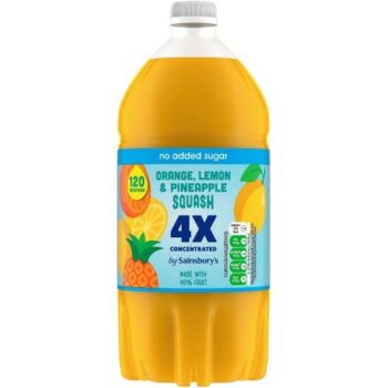 Sainsbury's Quadruple Strength Orange Lemon & Pineapple Squash (1.5 Litre)