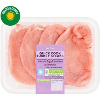 Sainsbury's Quick Cook Fresh British Turkey Steaks (4 x 400g)