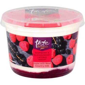 Sainsbury's Raspberry & Blackcurrant Layered Yogurt Taste the Difference