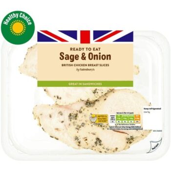 Sainsbury's Sage & Onion Cooked British Chicken Breast Slices (180g)